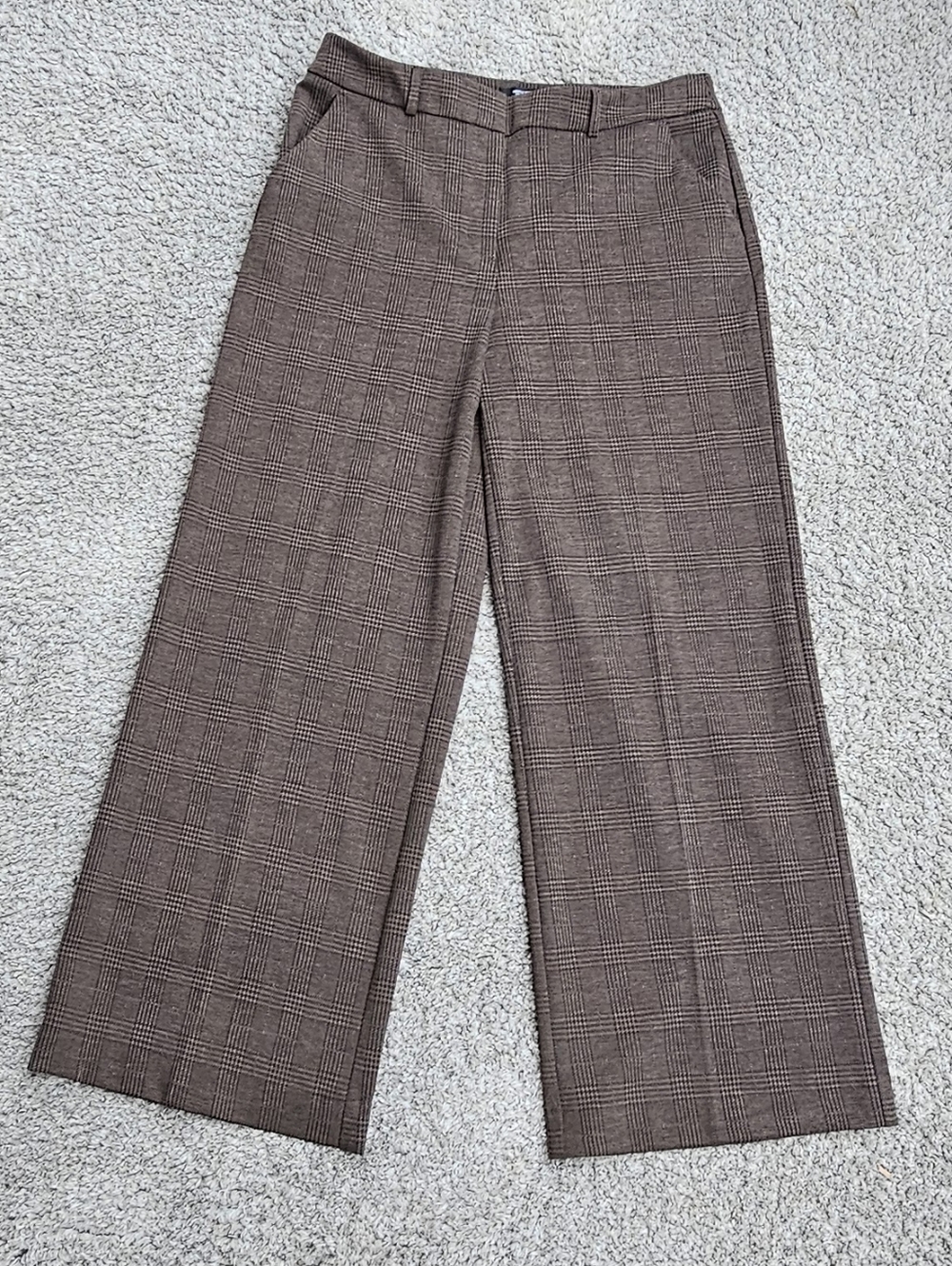 Simply Vera by Wang Brown Plaid Wide-Leg Trousers